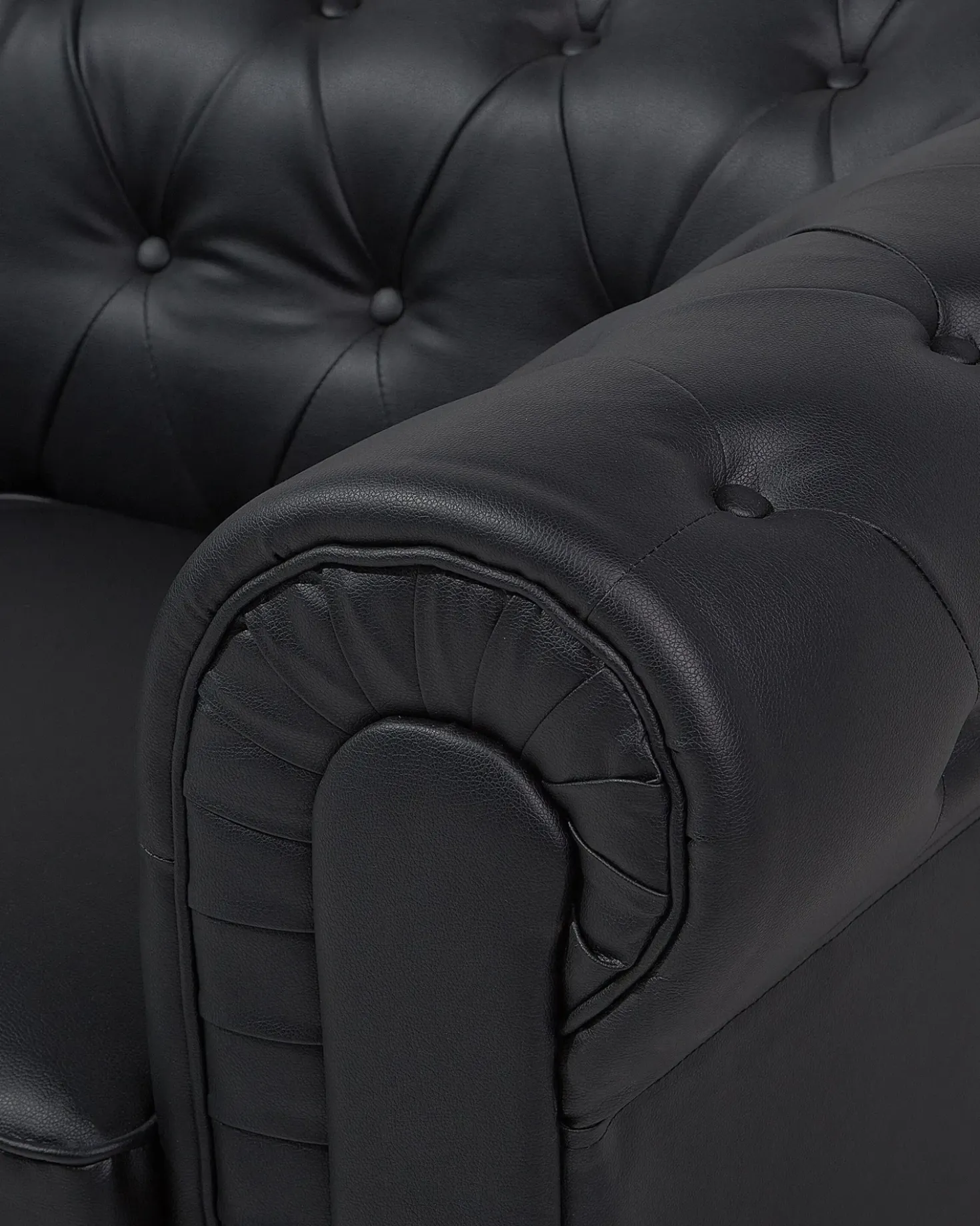 Poltrona CHESTERFIELD Pelle sintetica Nero