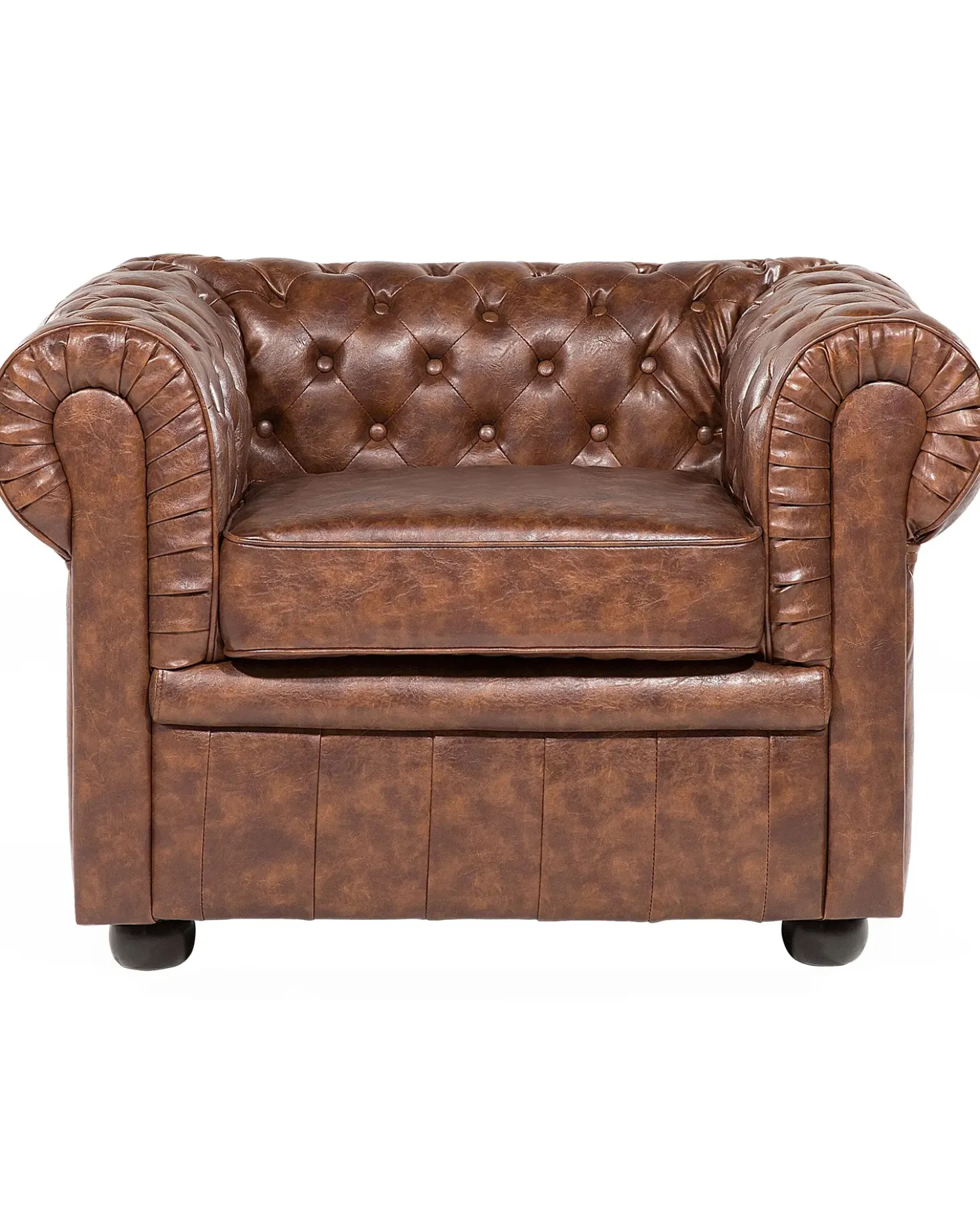 Poltrona CHESTERFIELD Pelle sintetica Marrone dorato
