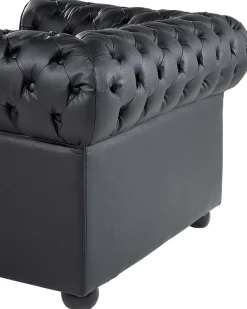Poltrona CHESTERFIELD Pelle naturale Nero