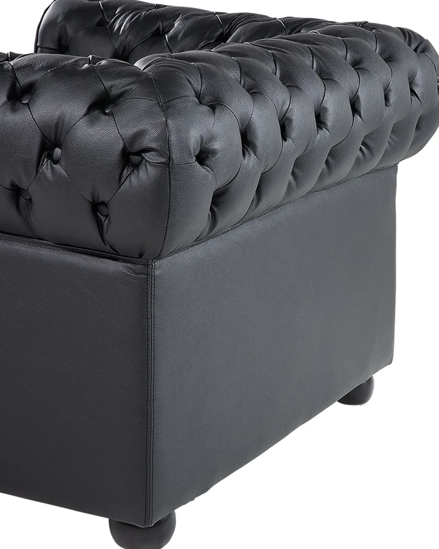 Poltrona CHESTERFIELD Pelle naturale Nero
