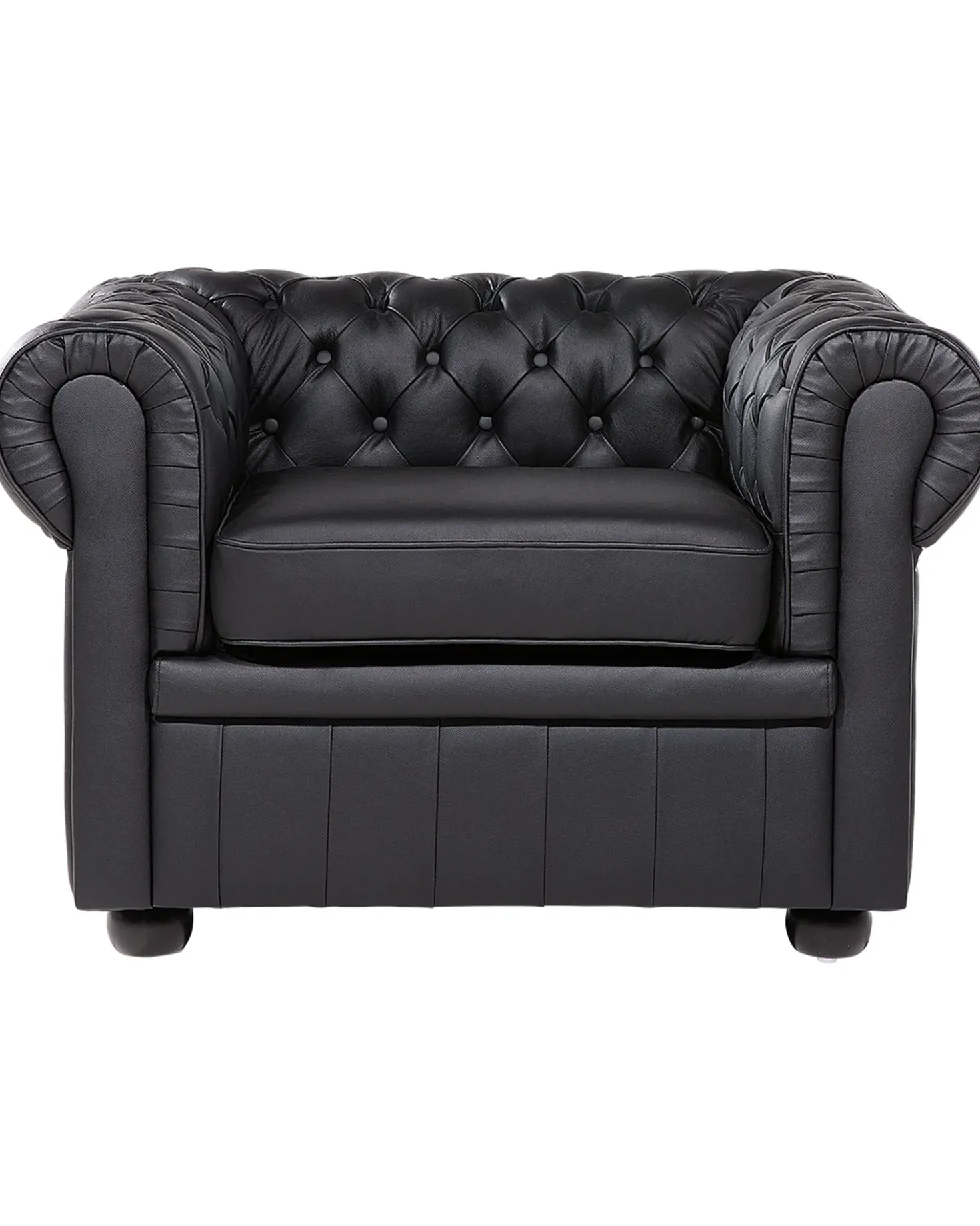 Poltrona CHESTERFIELD Pelle naturale Nero