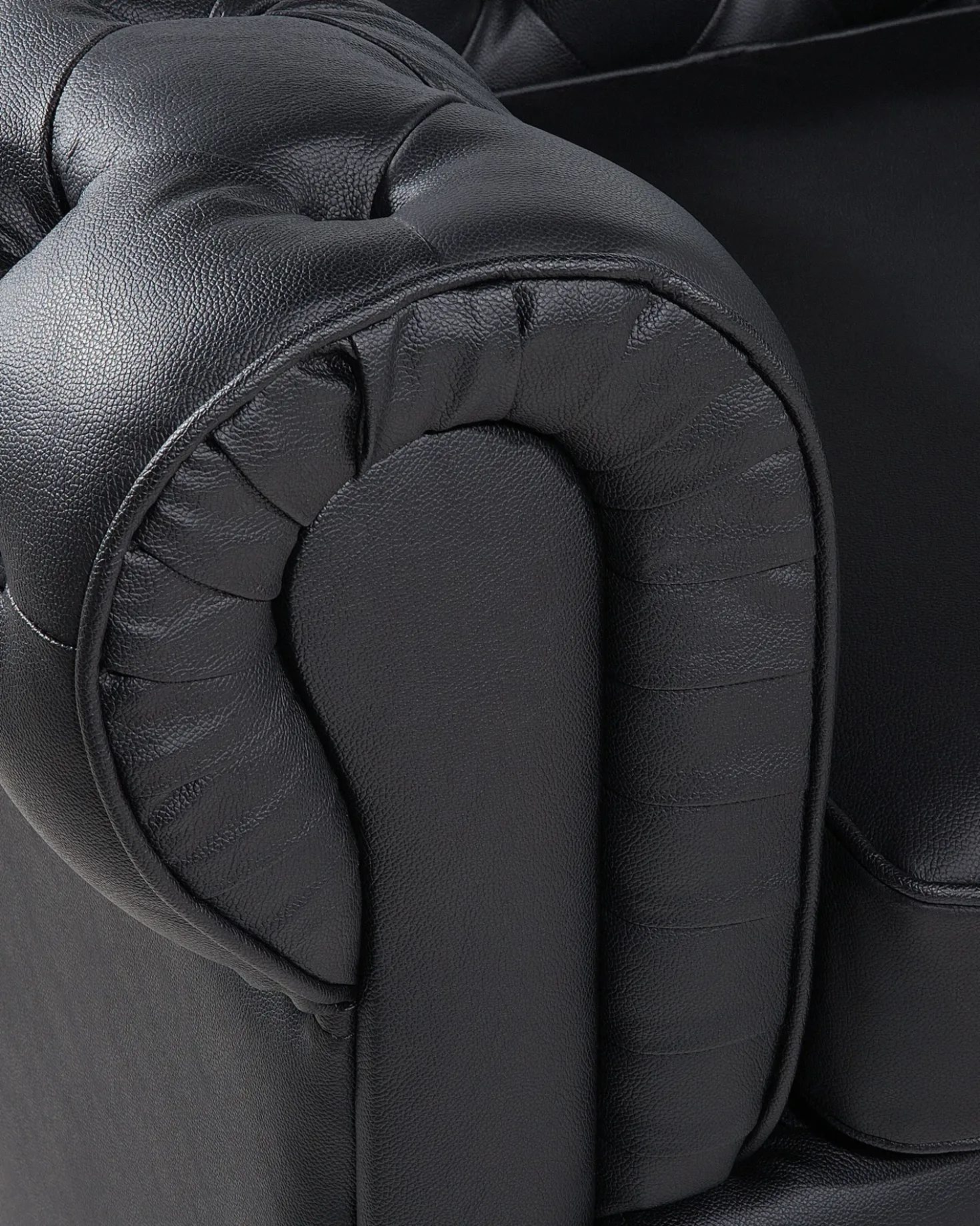 Poltrona CHESTERFIELD Pelle naturale Nero