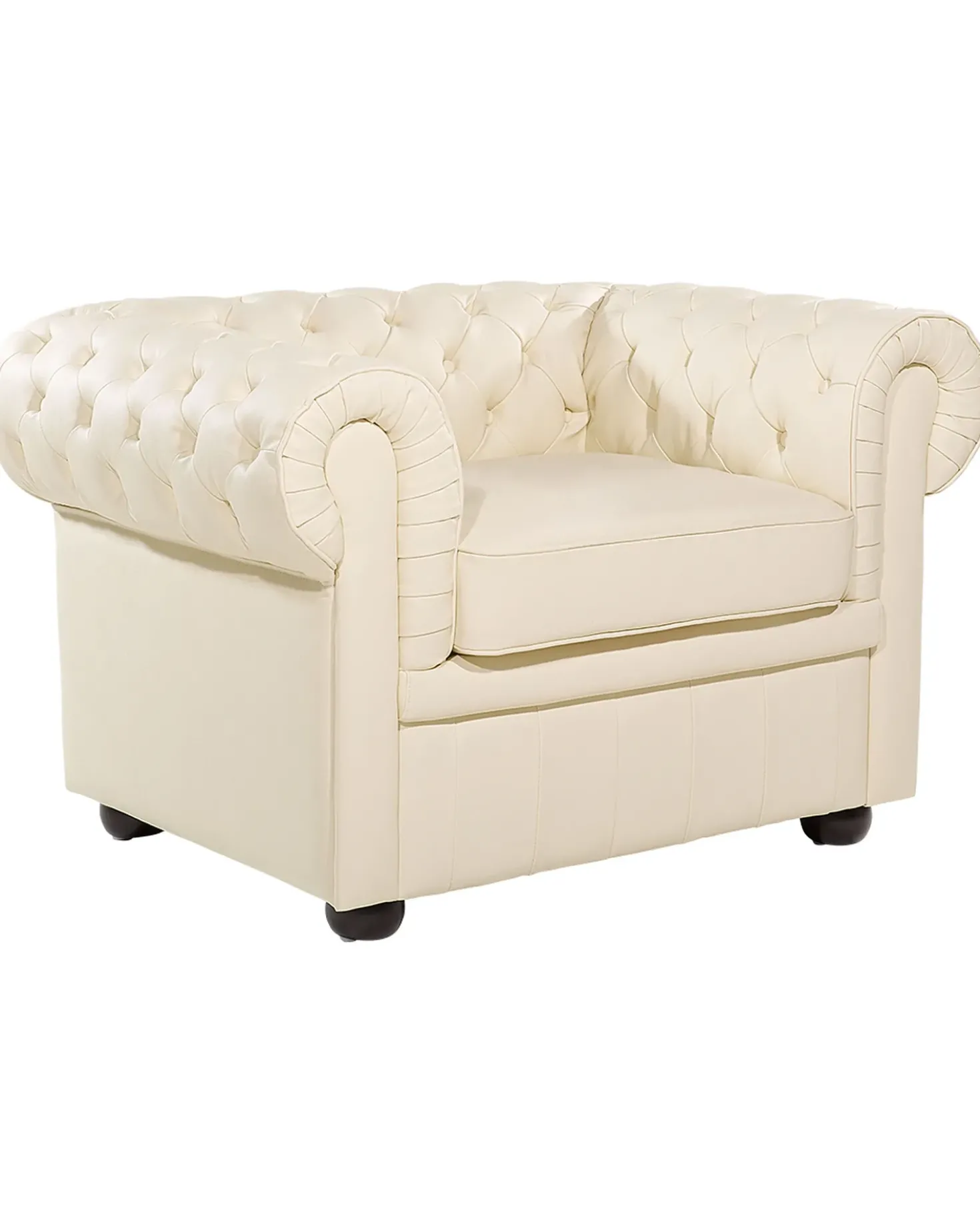 Poltrona CHESTERFIELD Pelle naturale Beige chiaro