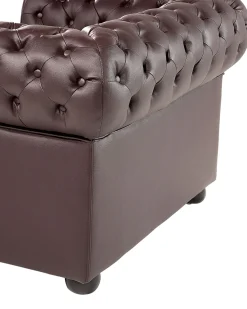 Poltrona CHESTERFIELD Pelle naturale Marrone