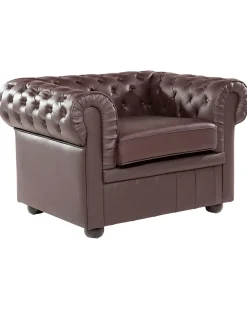 Poltrona CHESTERFIELD Pelle naturale Marrone