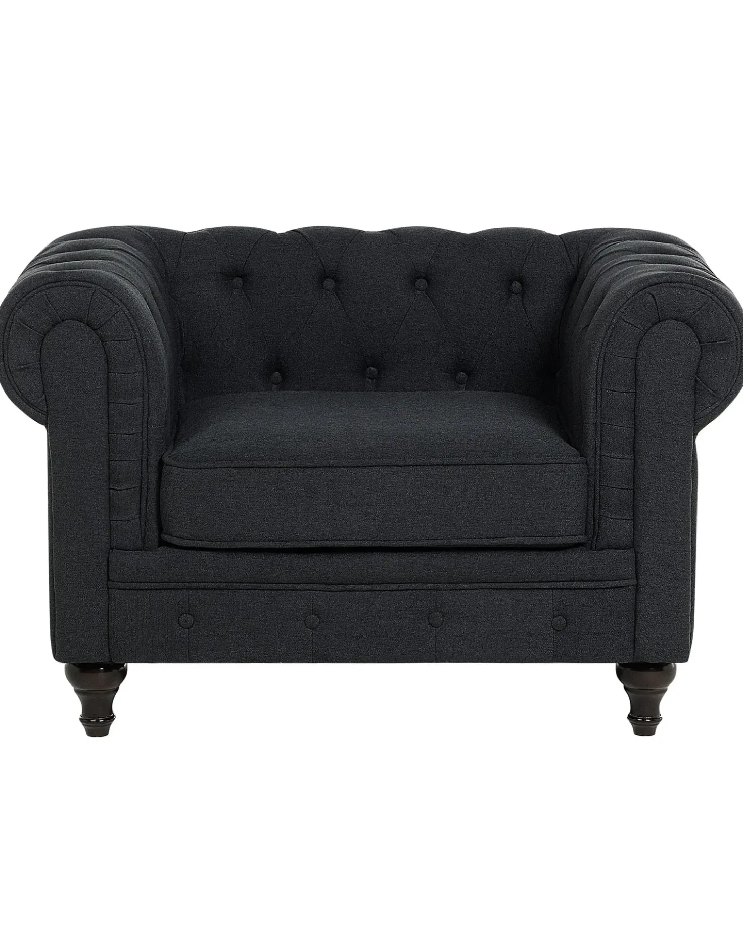 Poltrona CHESTERFIELD Tessuto Grigio grafite