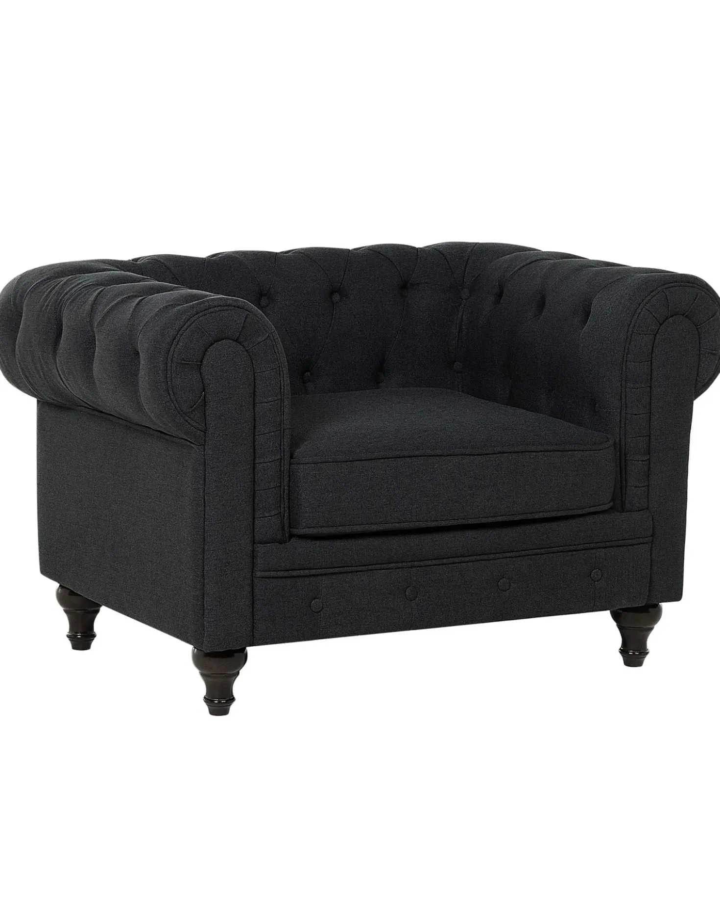 Poltrona CHESTERFIELD Tessuto Grigio grafite