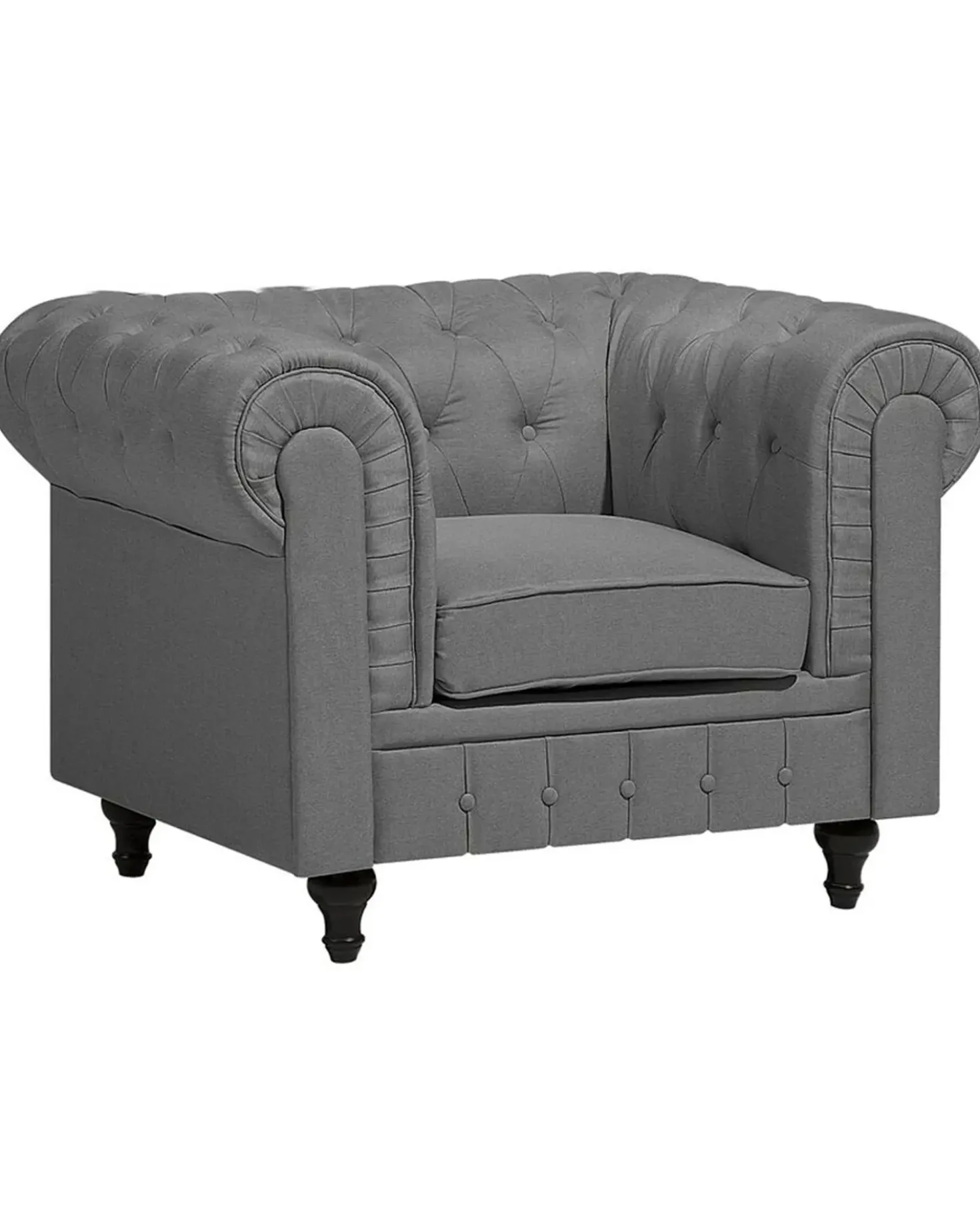Poltrona CHESTERFIELD Tessuto Grigio chiaro