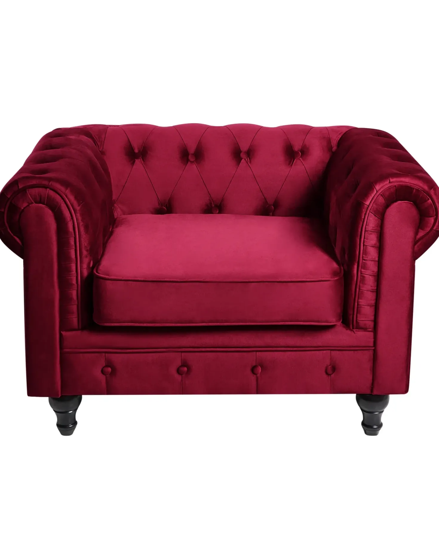 Poltrona CHESTERFIELD Velluto Bordeaux