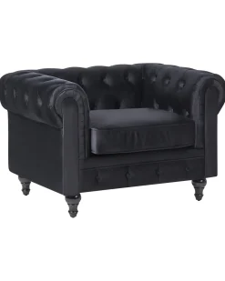 Poltrona CHESTERFIELD Velluto Nero
