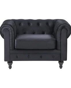 Poltrona CHESTERFIELD Velluto Nero
