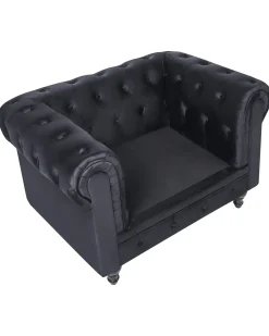 Poltrona CHESTERFIELD Velluto Nero