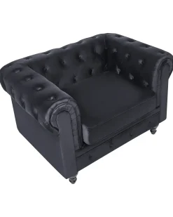 Poltrona CHESTERFIELD Velluto Nero