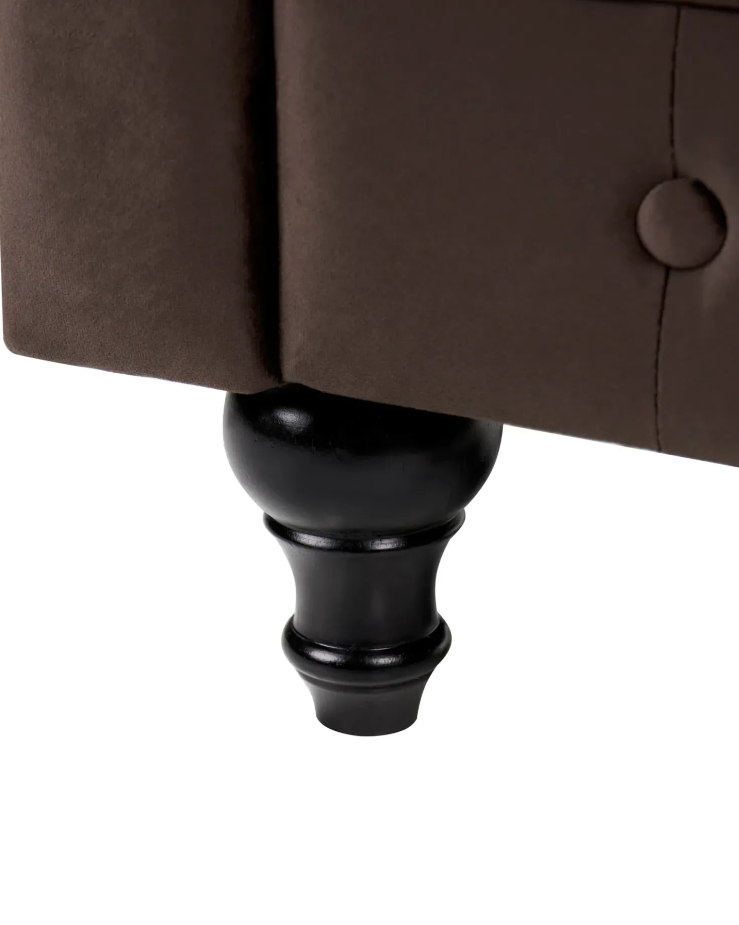 Poltrona CHESTERFIELD Velluto Marrone scuro