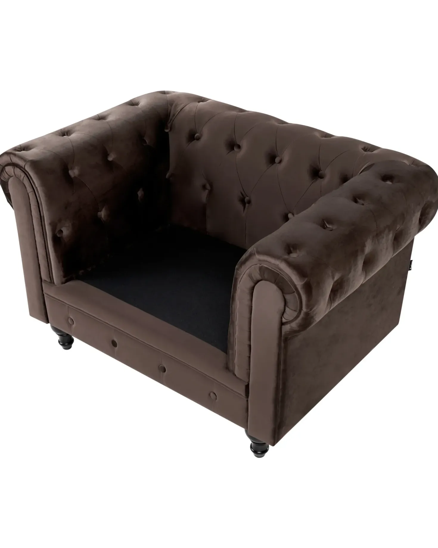 Poltrona CHESTERFIELD Velluto Marrone scuro
