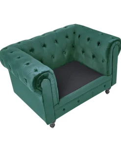 Poltrona CHESTERFIELD Velluto Verde smeraldo