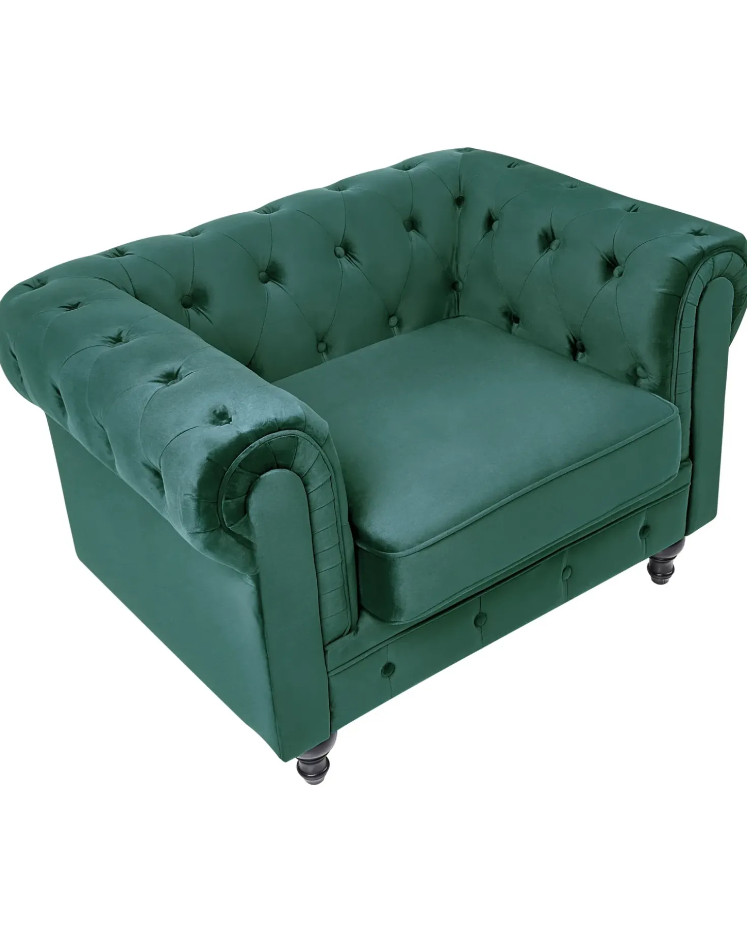 Poltrona CHESTERFIELD Velluto Verde smeraldo