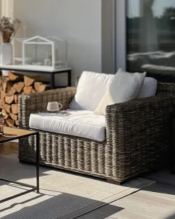 Poltrona da giardino ARDEA Rattan Marrone chiaro