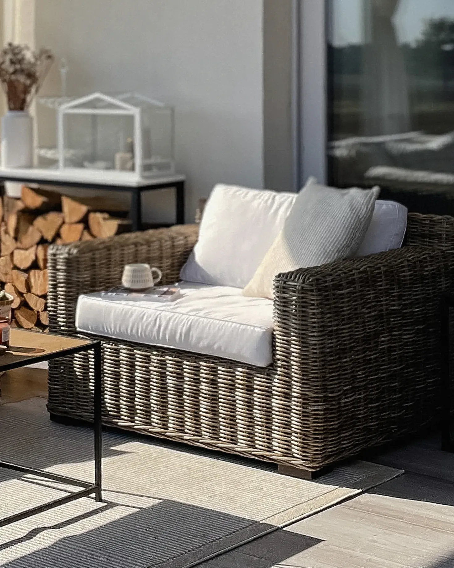 Poltrona da giardino ARDEA Rattan Marrone chiaro