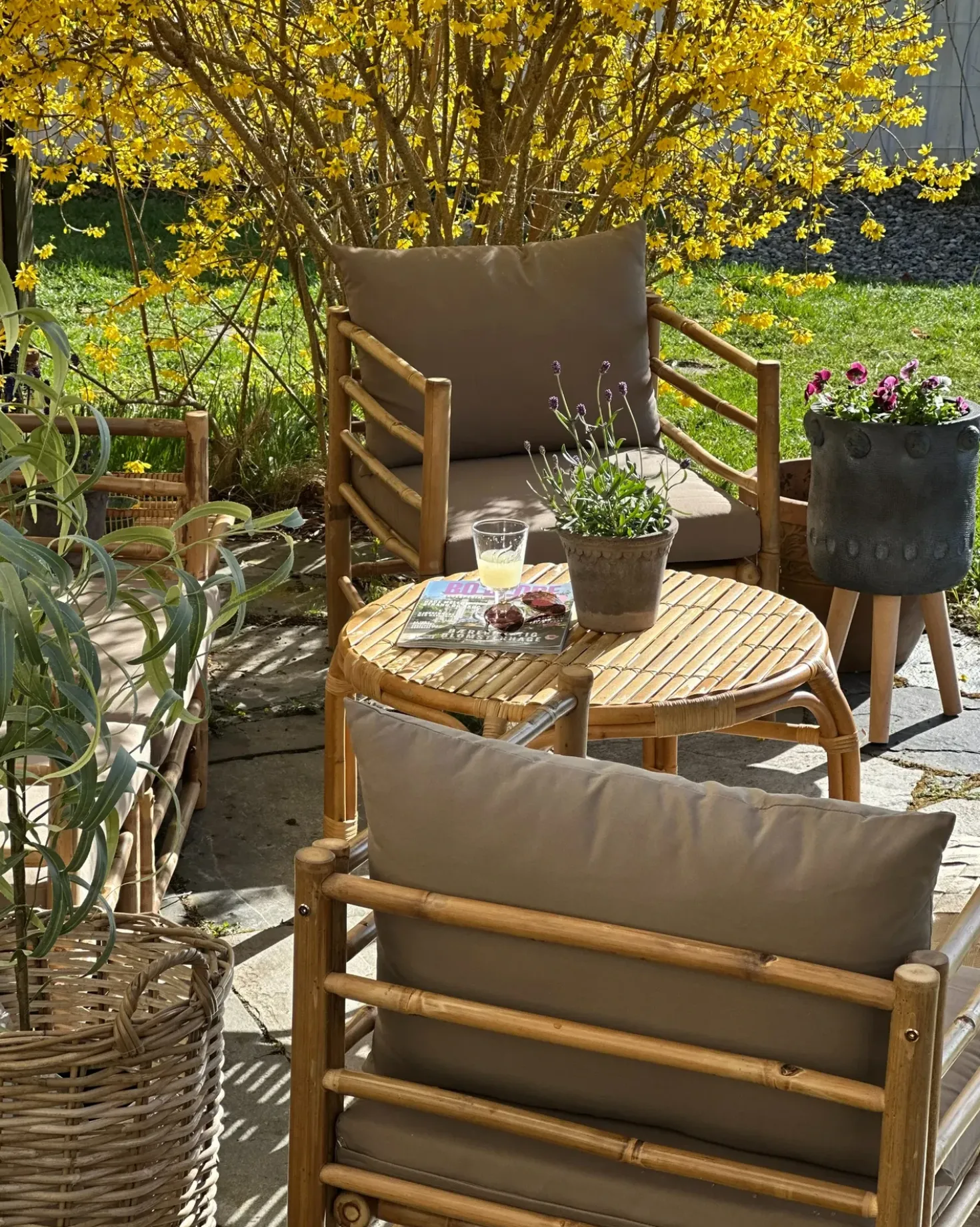 Poltrona da giardino CERRETO Bambù Tortora