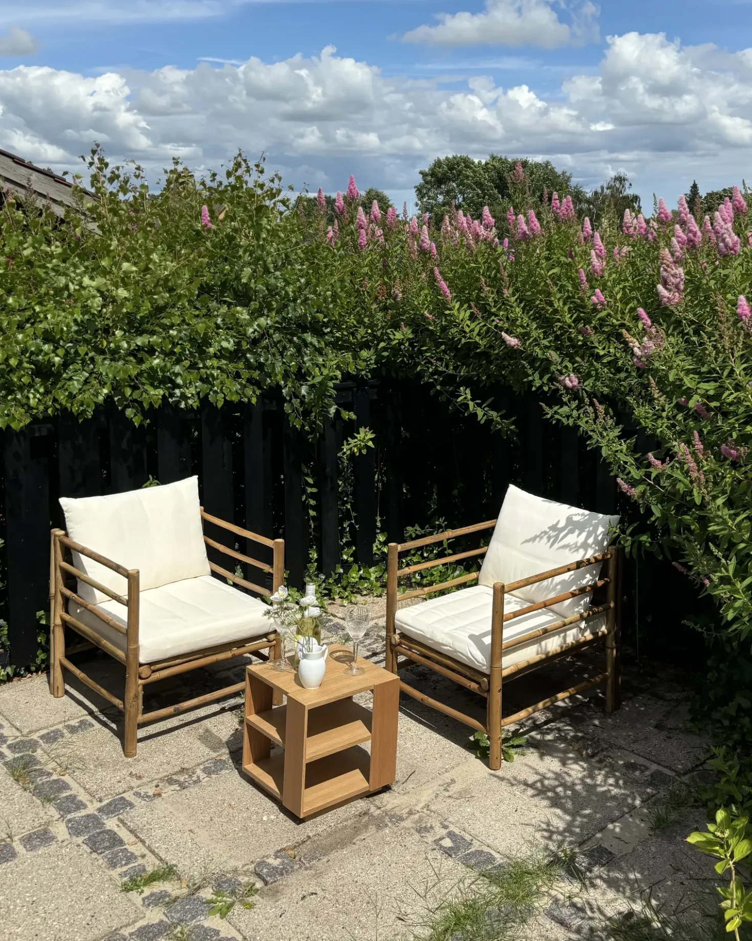 Poltrona da giardino CERRETO Bambù Bianco sporco