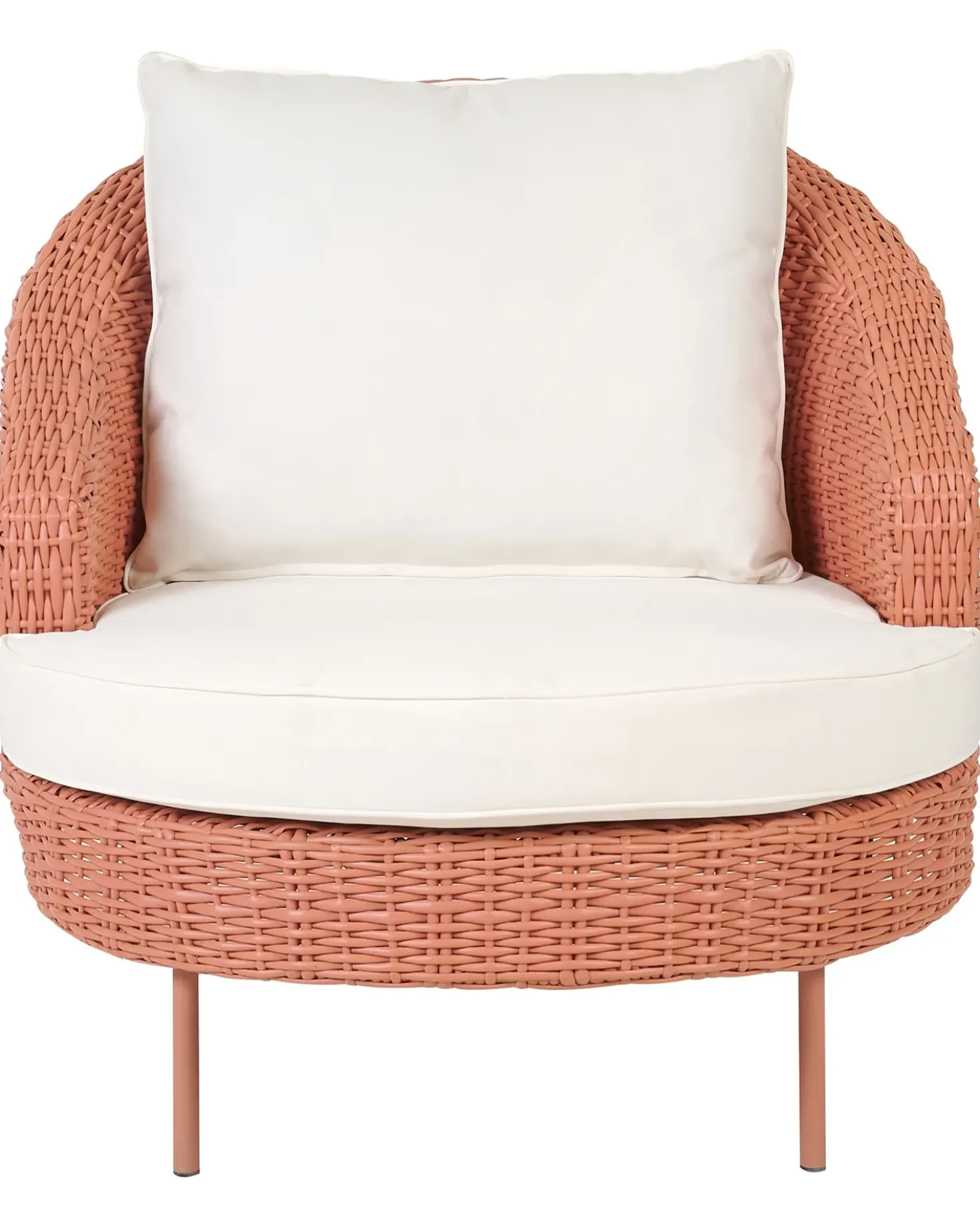 Poltrona da giardino con ottomana ARCILLE Rattan sintetico (PE) Rosa pesca