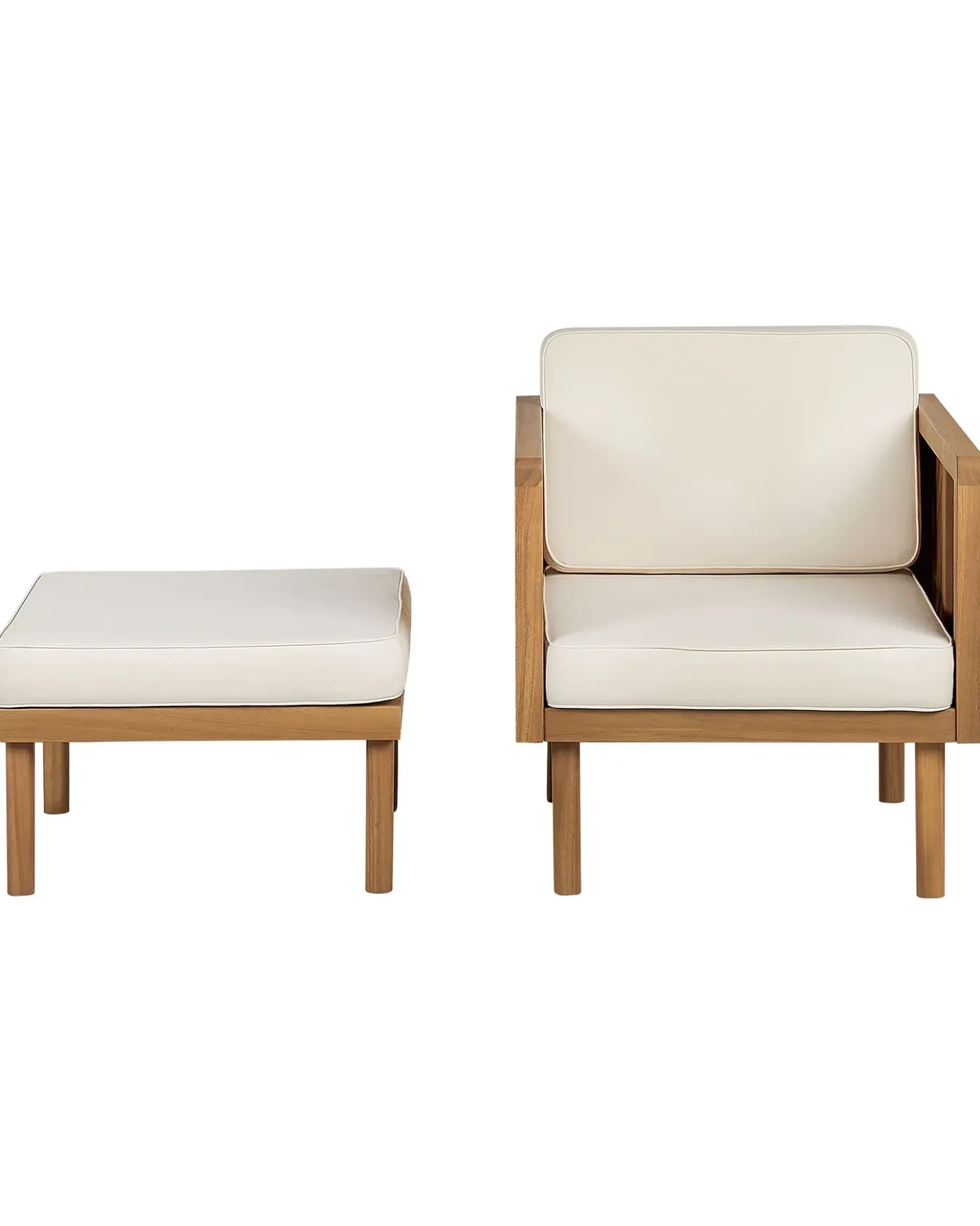Poltrona da giardino con ottomana BARATTI Legno d'acacia Marrone