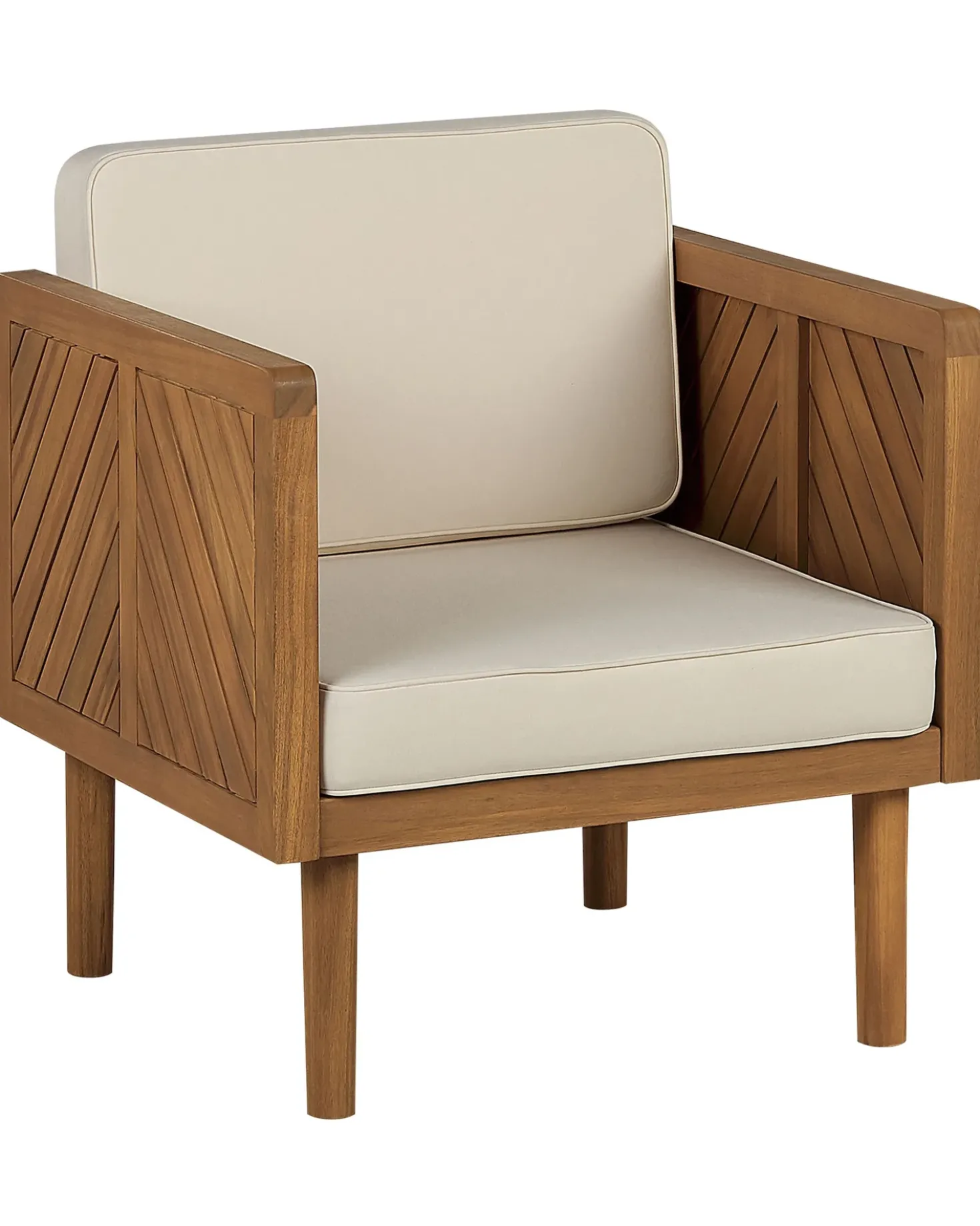 Poltrona da giardino con ottomana BARATTI Legno d'acacia Marrone