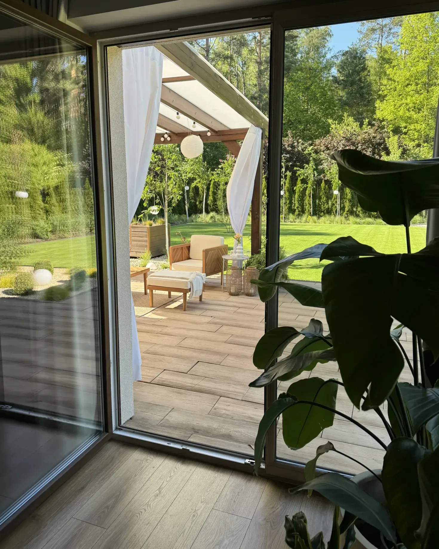 Poltrona da giardino con ottomana BARATTI Legno d'acacia Marrone