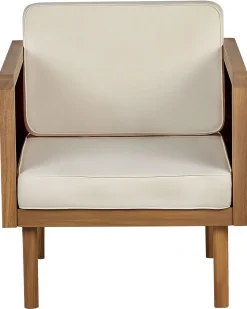 Poltrona da giardino con ottomana BARATTI Legno d'acacia Marrone