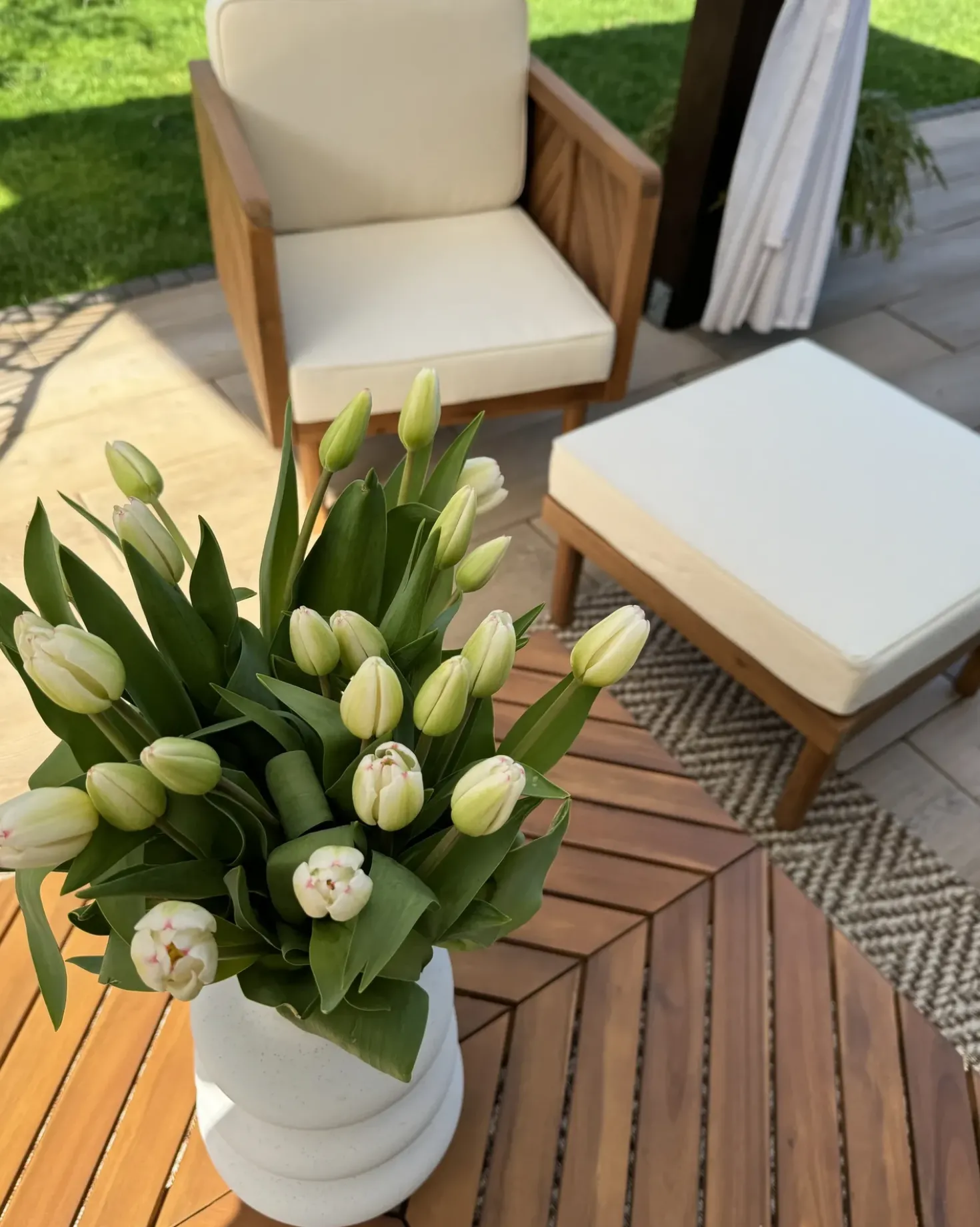 Poltrona da giardino con ottomana BARATTI Legno d'acacia Marrone