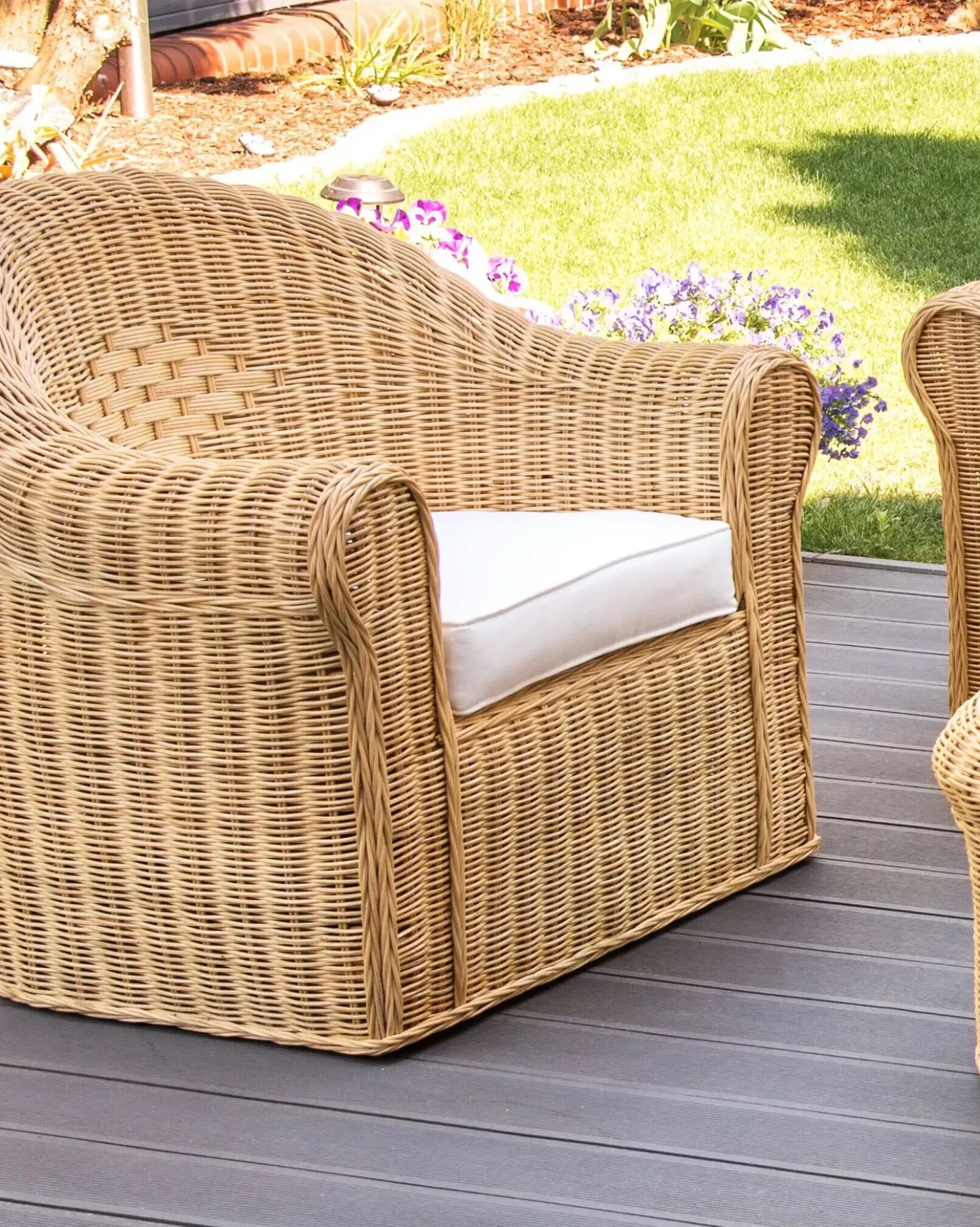 Poltrona da giardino LIVADEIA Rattan Naturale