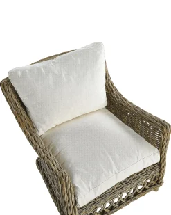 Poltrona da giardino RIBOLLA con poggiapiedi Rattan Naturale