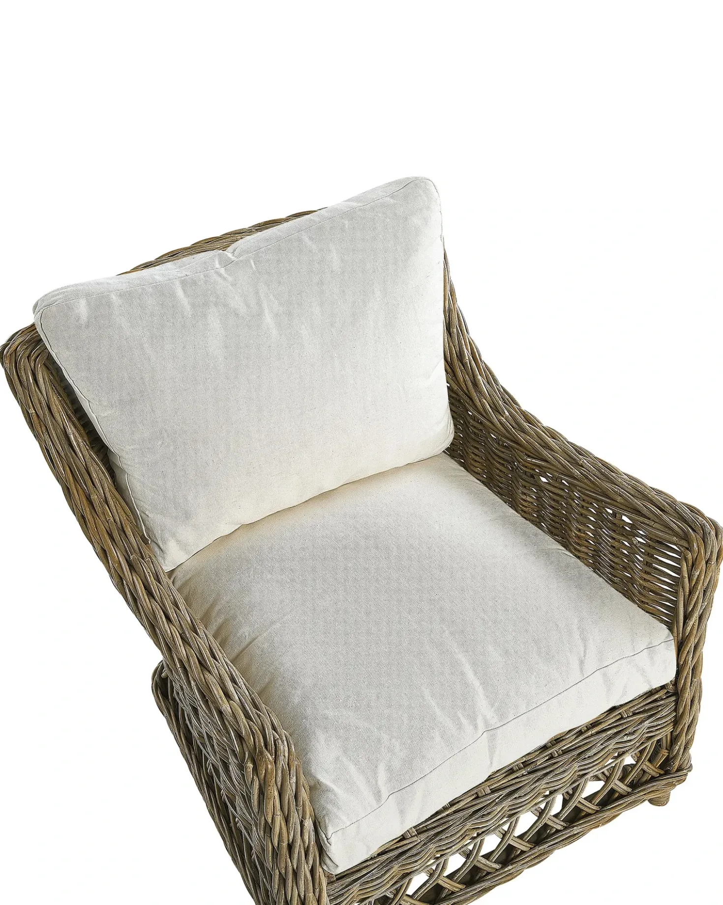Poltrona da giardino RIBOLLA con poggiapiedi Rattan Naturale