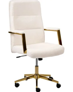 Poltrona da scrivania DEMURE Bouclé Bianco sporco