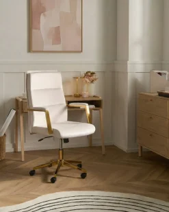Poltrona da scrivania DEMURE Velluto Beige chiaro