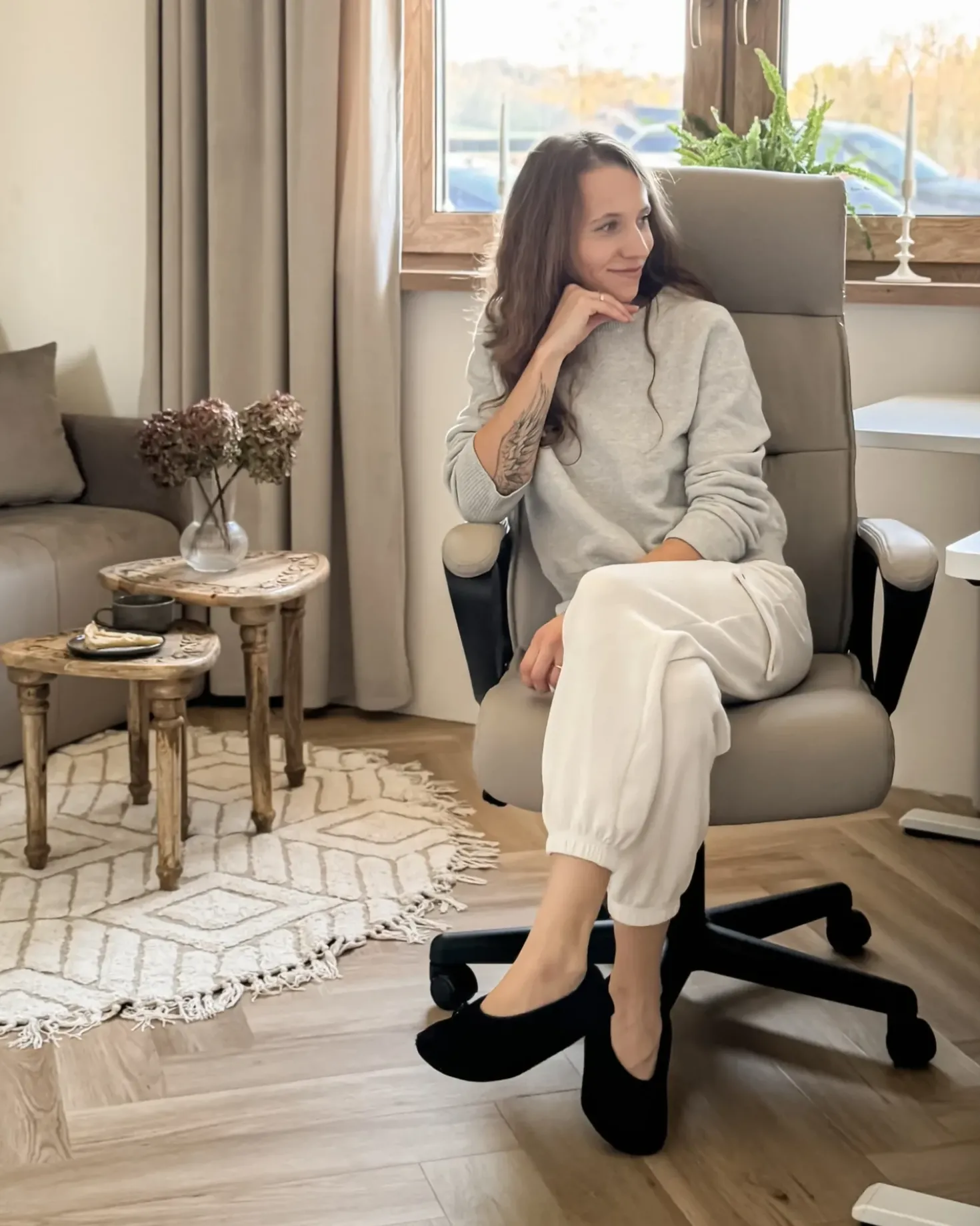 Poltrona da scrivania GURU Pelle sintetica Beige