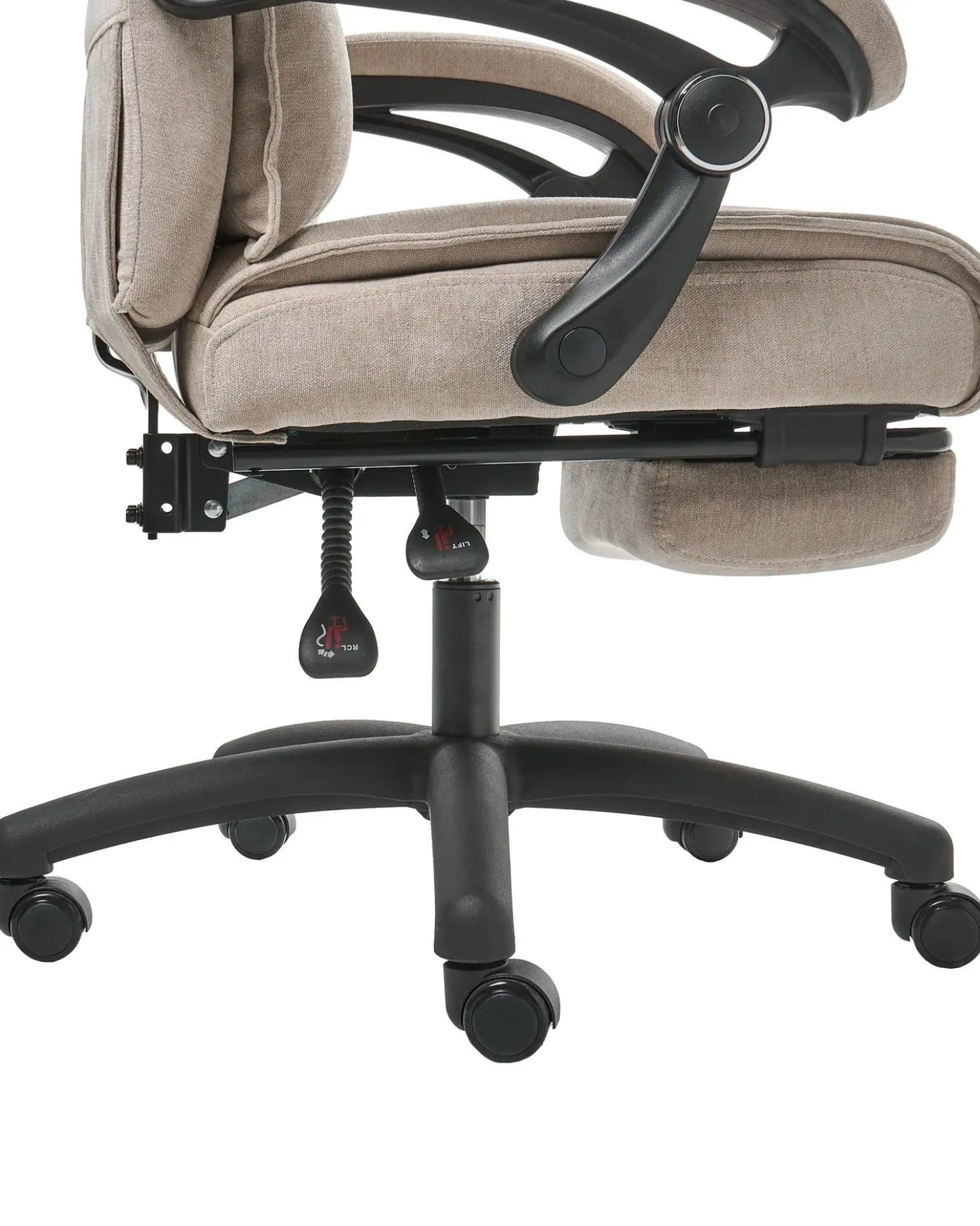 Poltrona da scrivania Poggiapiedi a scomparsa EATON Ciniglia Beige