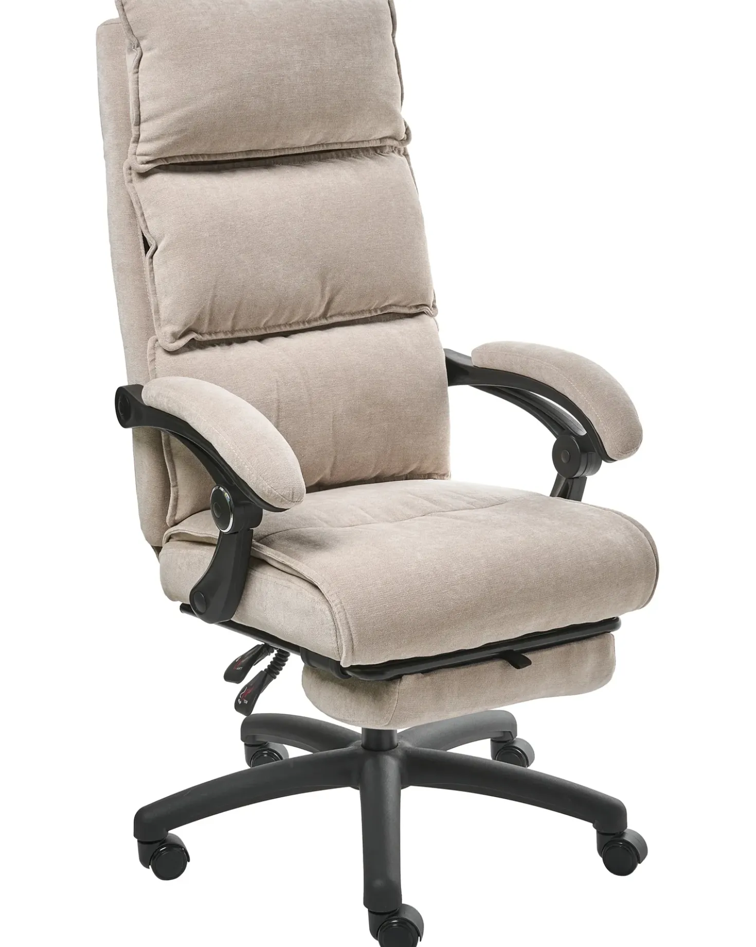 Poltrona da scrivania Poggiapiedi a scomparsa EATON Ciniglia Beige