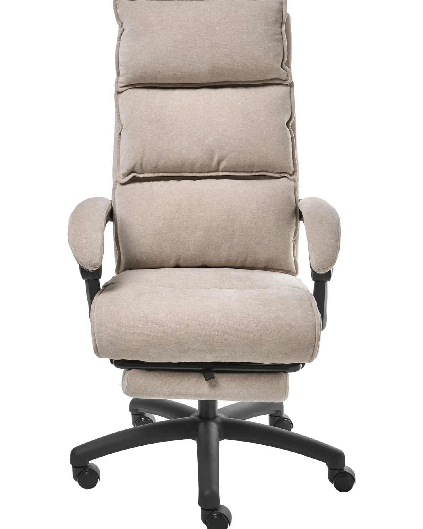 Poltrona da scrivania Poggiapiedi a scomparsa EATON Ciniglia Beige