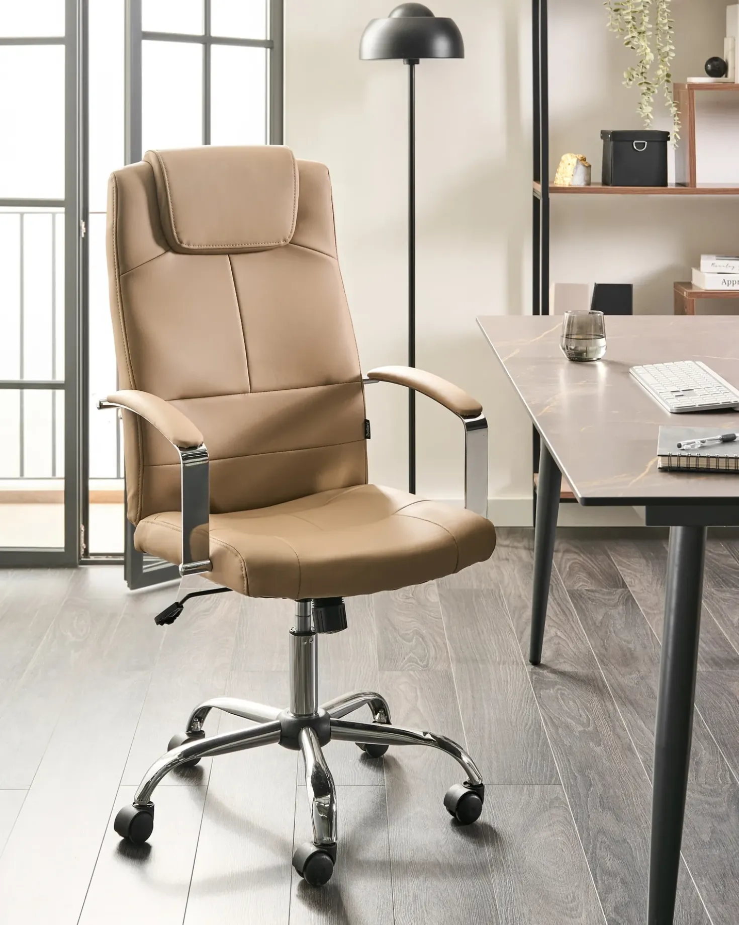 Poltrona da scrivania WINNER Pelle sintetica Beige sabbia