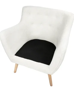 Poltrona DRAMMEN Bouclé Bianco