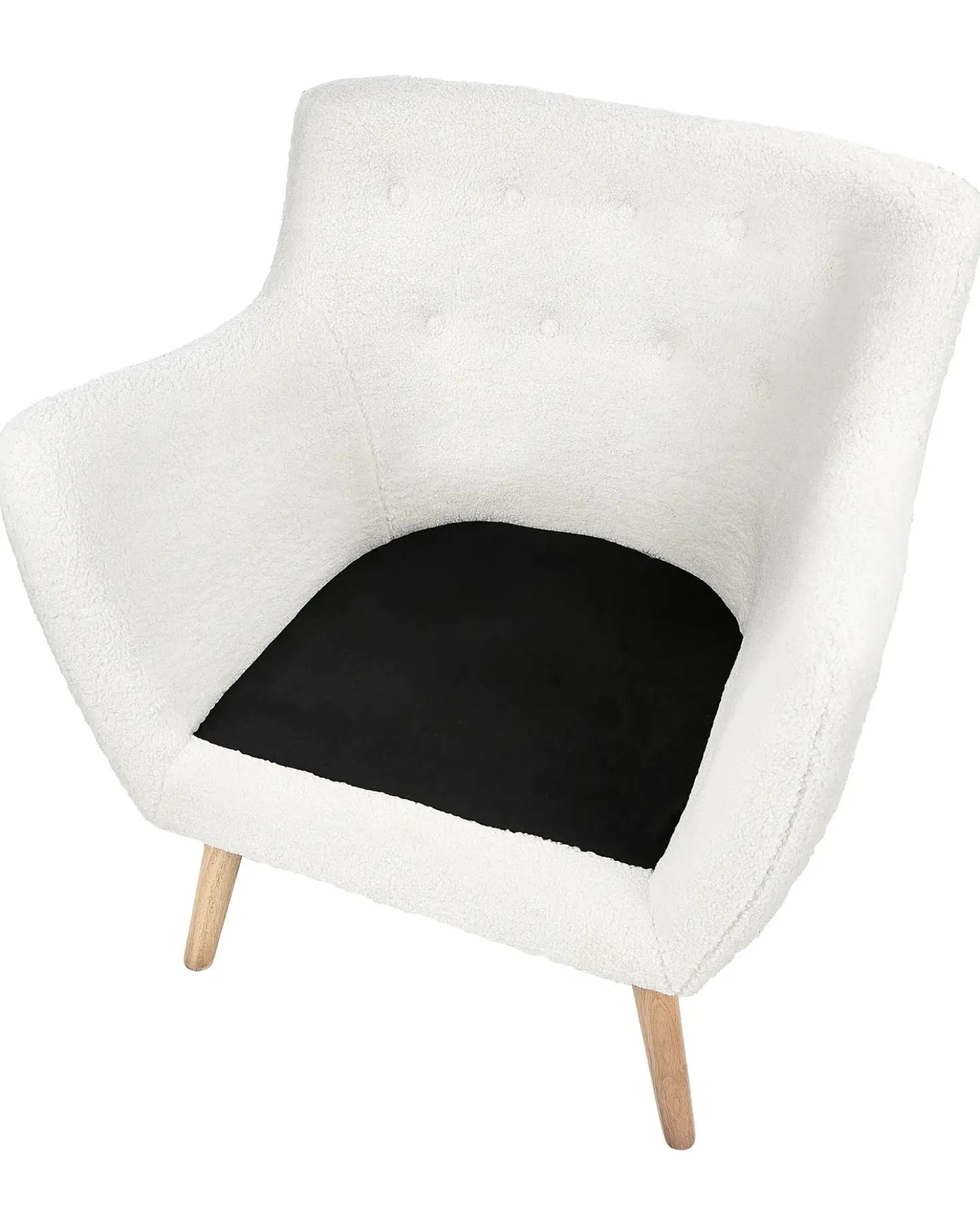 Poltrona DRAMMEN Bouclé Bianco