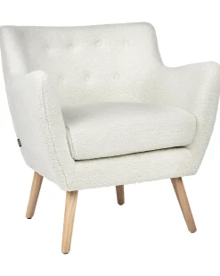 Poltrona DRAMMEN Bouclé Bianco