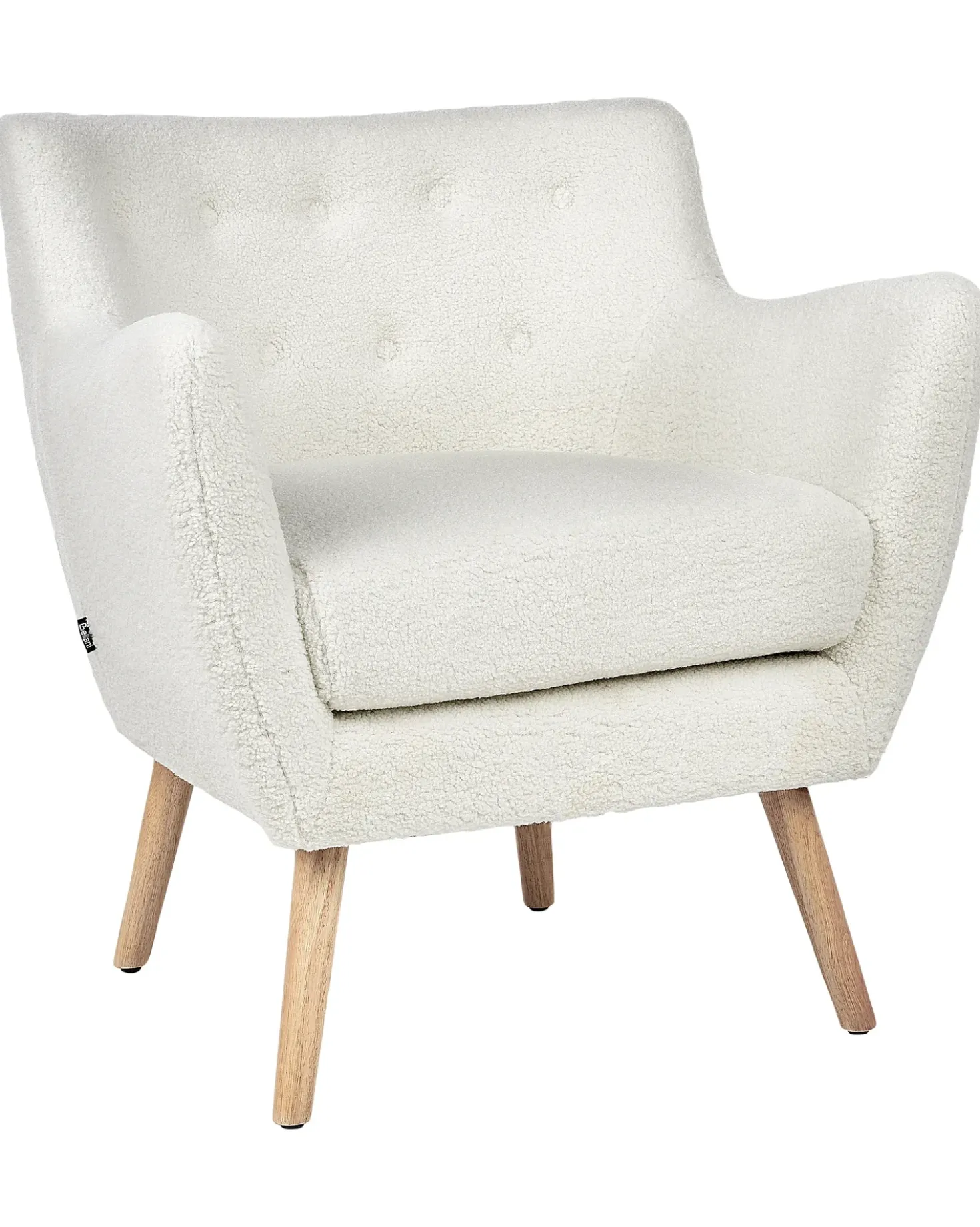 Poltrona DRAMMEN Bouclé Bianco