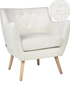Poltrona DRAMMEN Bouclé Bianco
