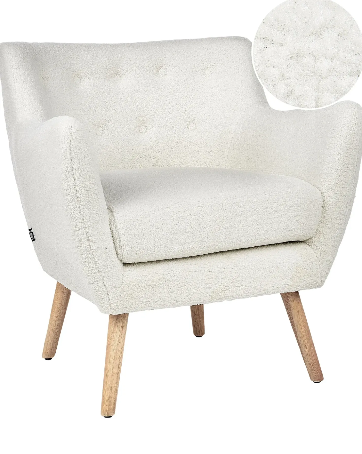 Poltrona DRAMMEN Bouclé Bianco