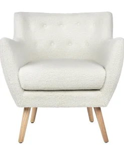 Poltrona DRAMMEN Bouclé Bianco