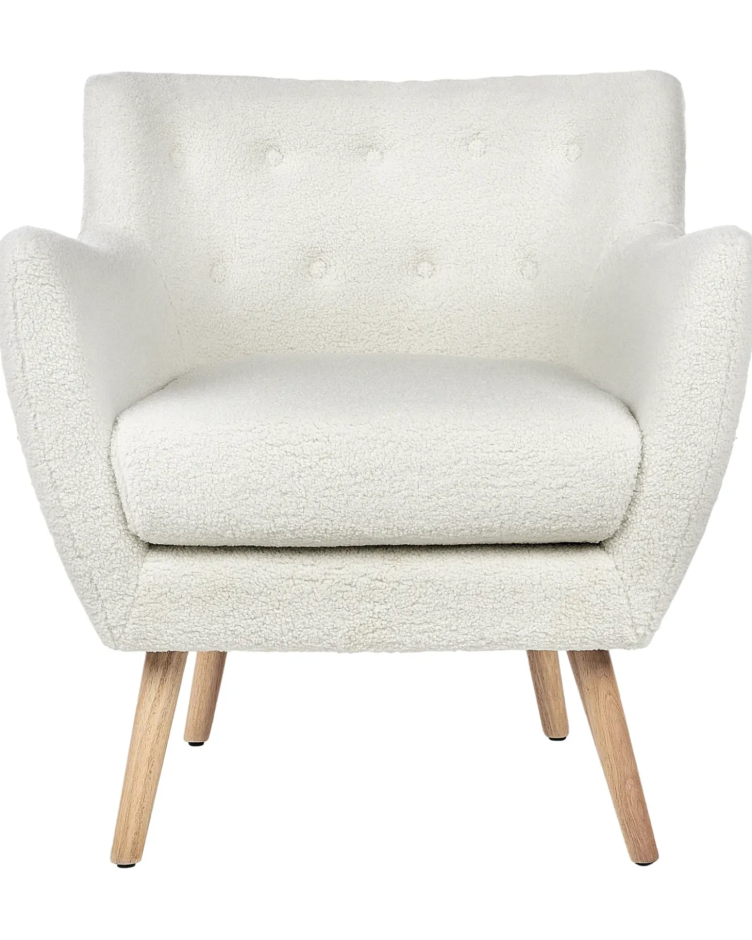 Poltrona DRAMMEN Bouclé Bianco