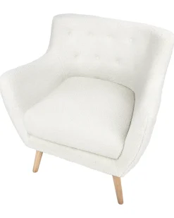 Poltrona DRAMMEN Bouclé Bianco